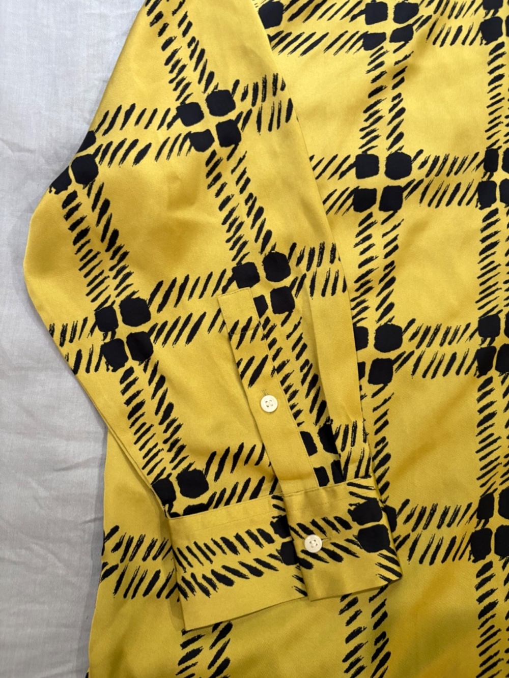 Marni x Uniqlo Yellow & Black Checked Shirt | Oversized Button-Up - Picture 5 of 8